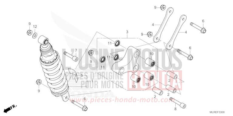 COUSSIN ARRIERE de Hornet 500 GRAND PRIX RED (R380) 2026